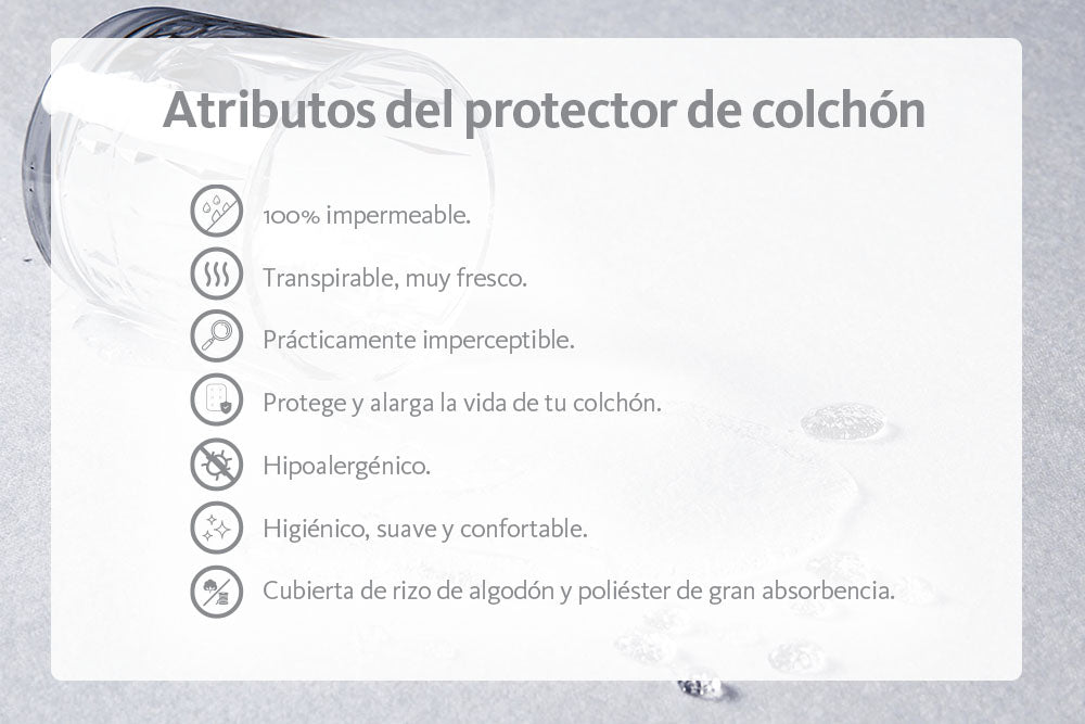  Protector para colchón tamaño matrimonial con